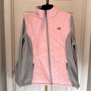 New Balance pink and gray fleece jacket EUC 1X